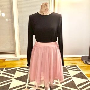 Pink Sheer Layered Skirt
